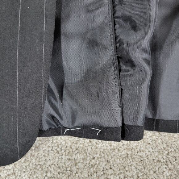 Vintage Norma‎ Kamali Boyfriend Suit Jacket Womens 16 Black Gray Pin Striped - Picture 10 of 16